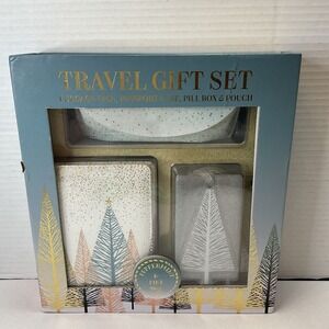 Peppermint & Pine: 5 Piece Travel Gift Set: Passport/Luggage Tags/Pouch/Pill Box